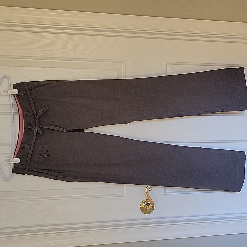 Banana Republic Gray Pinstripe Trousers Straight Leg Womens Size 2
